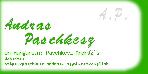 andras paschkesz business card